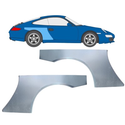 Bagskærm reparationspanel til Porsche 911 997 2004-2012 / Venstre+Højre / Sæt 16381