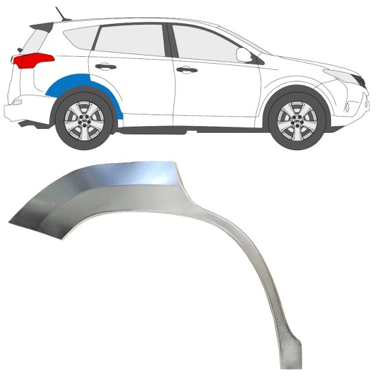 Bagskærm reparationspanel til Toyota Rav4 2013-2018 / Højre 16488