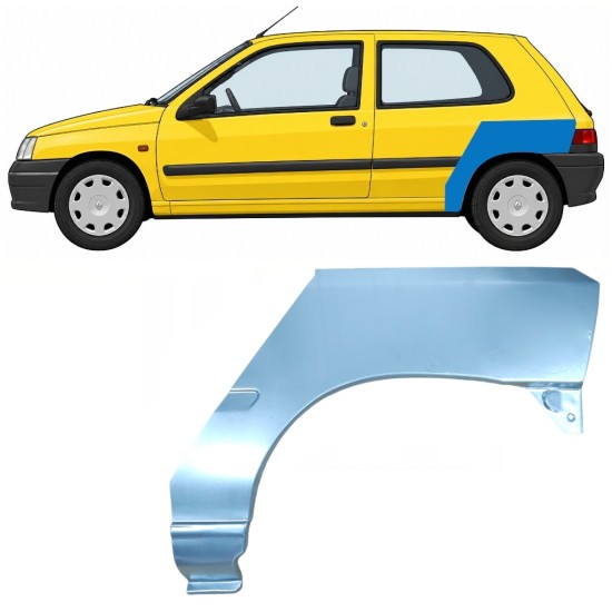 Bagskærm reparationspanel til Renault Clio I 1990-1998 / Venstre 7681
