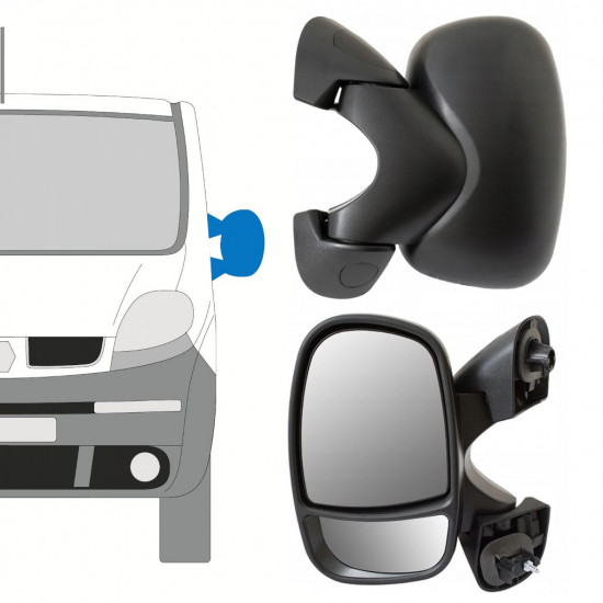 RENAULT TRAFIC 2001-2014 UDVENDIGT SPEJL MANUELT / VENSTRE