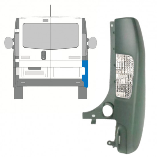 RENAULT TRAFIC 2001-2014 BAGESTE HJØRNEPANEL BAGLYGTEN / SÆT / HØJRE