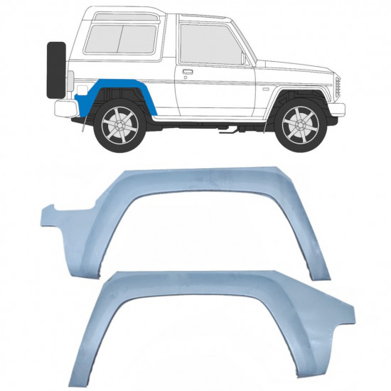 Bagskærm reparationspanel til Daihatsu Fourtrak Rocky 1985-1993 / Venstre+Højre / Sæt 10418