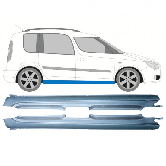 Dørpanel til Skoda Roomster Praktik 2006-2015 / Venstre / Højre / Venstre+Højre / Sæt 12891