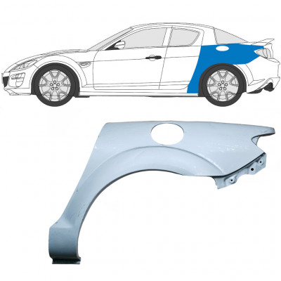 Bagskærm reparationspanel til Mazda RX8 2003-2012 / Venstre 6702