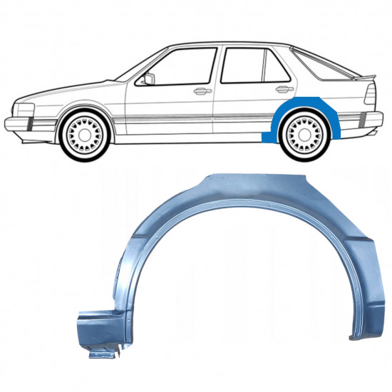 Bagskærm reparationspanel til Saab 9000 1985-1998 / Venstre 8121