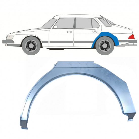 Bagskærm reparationspanel til Saab 900 1978-1995 / Venstre 11044