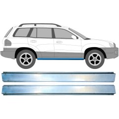 Dørpanel reparationsplade indvendig til Hyundai Santa Fe 2001-2006 / Venstre+Højre / Sæt 11587