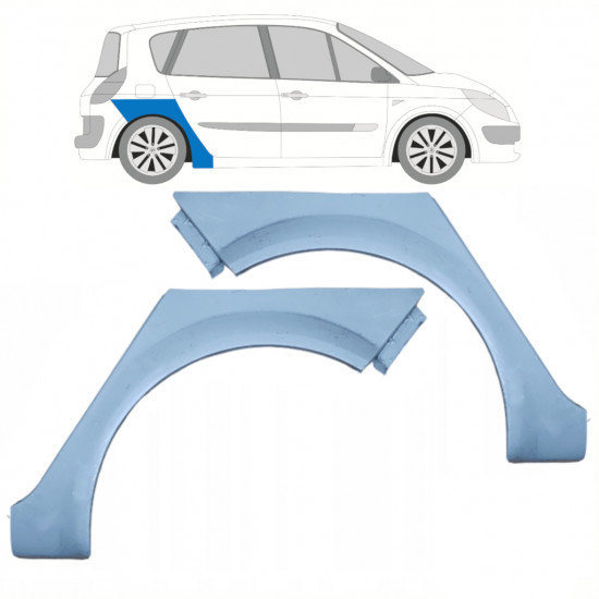 Bagskærm reparationspanel til Renault Scenic 2003-2009 / Venstre+Højre / Sæt 10229