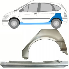 Dørpanel og bagskærm reparationspanel til Renault Megane I Scenic 1995-2003 / Venstre / Sæt 10100