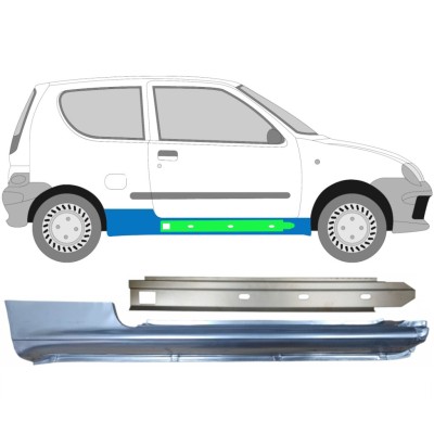 Reparationspanel til dørpanel + indre reparationspanel til dørpanel til Fiat Seicento 1998-2010 / Højre / Sæt 14720