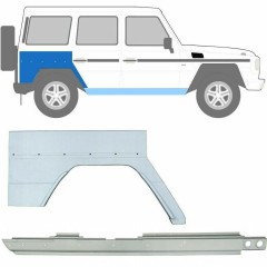Dørpanel og bagskærm reparationspanel til Mercedes G-Class W460 W461 W463 1979- / Højre / Sæt 10005