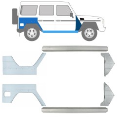 Reparationspanel til dørpanel forskærm og bagskærm til Mercedes G-Class W460 W461 W463 1979-2017 / Venstre+Højre / Sæt 9711