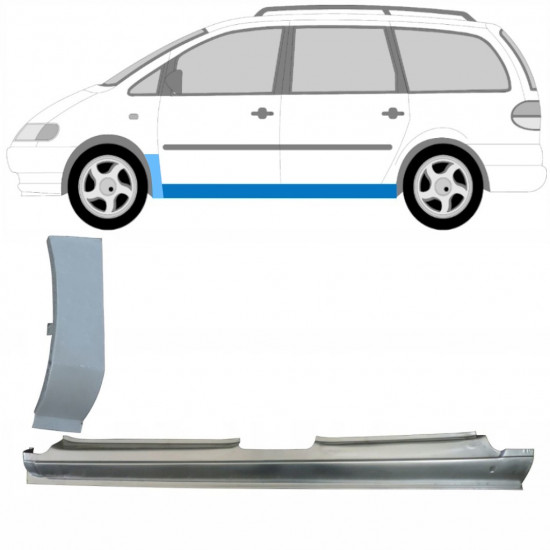 Dørpanel + reparationsplade til forskærm til Volkswagen Sharan 1995-2010 / Venstre / Sæt 10369