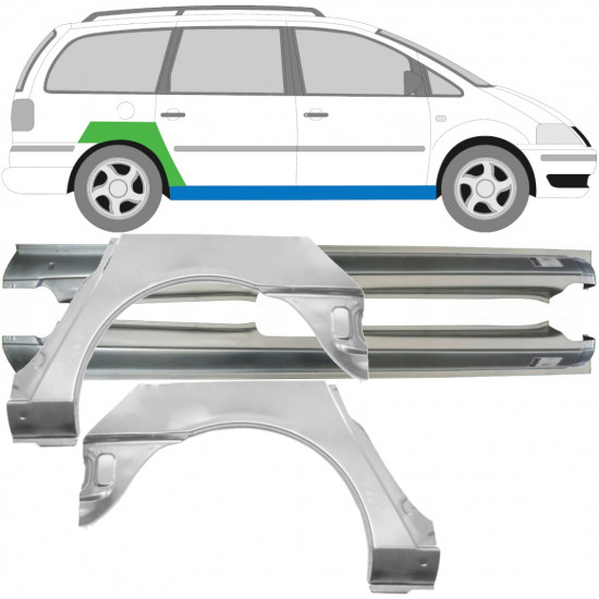 VOLKSWAGEN SHARAN 1995-2000 BAGSKÆRM REPARATIONSDEL TIL DØRPANEL / VENSTRE / HØJRE / SÆT