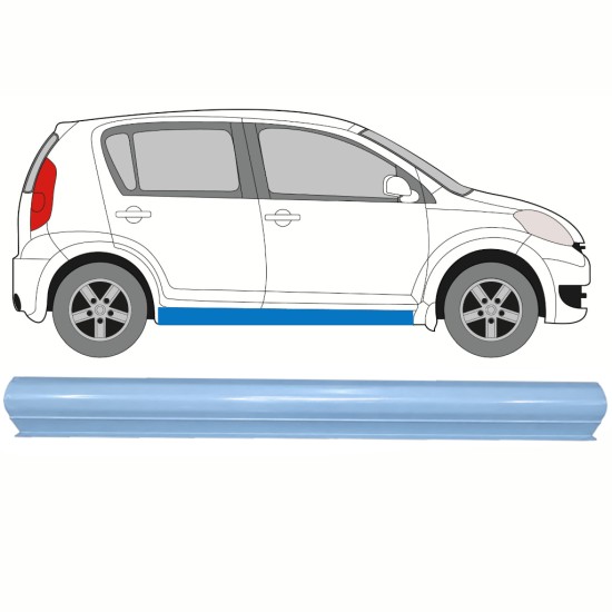 Reparationsplade til nederste del af dørpanel til Daihatsu Sirion 2005-2010 / Venstre = Højre (symmetrisk) 17266