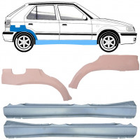 Dørpanel og bagskærm reparationspanel til Skoda Felicia 1994-2001 / Venstre+Højre / Sæt 10108