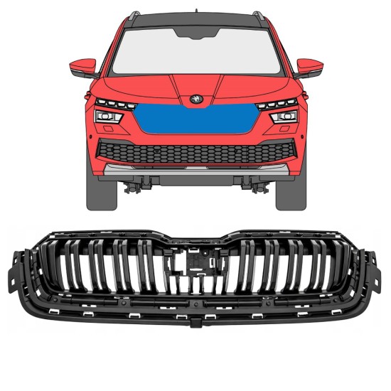 Grill til Skoda Kamiq 2019-2023 17225