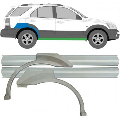 KIA SORENTO 2002-2009 BAGSKÆRM  + REPARATION AF KARMEN / HØJRE + VENSTRE / SÆT