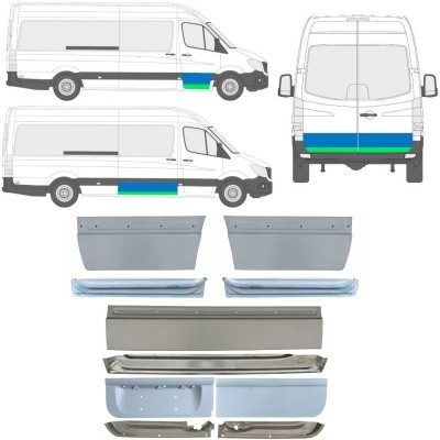 Reparationsplade til dør indre + ydre til Mercedes Sprinter 2006-2018 / Venstre+Højre / Sæt 11318
