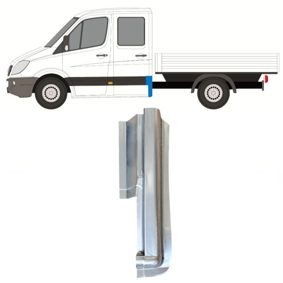 Reparationspanel til bageste hjørne til Mercedes Sprinter 2006-2018 / Højre / Dobbeltkabine 14978