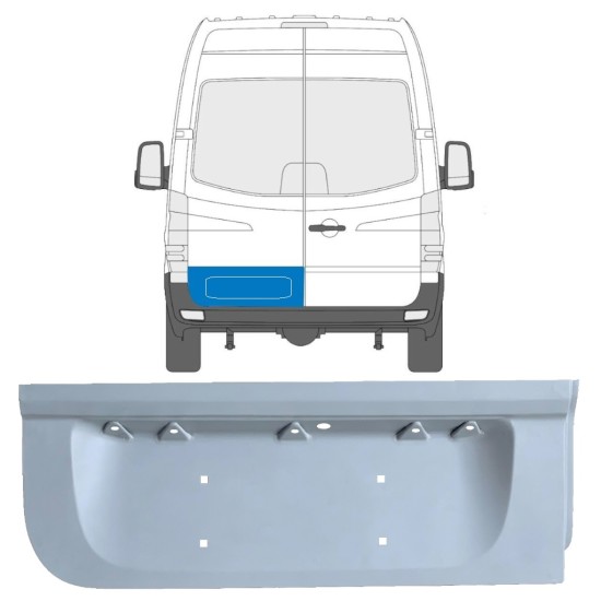 Reparationsplade bagdør lav til Volkswagen Crafter 2005-2017 / Venstre 17172