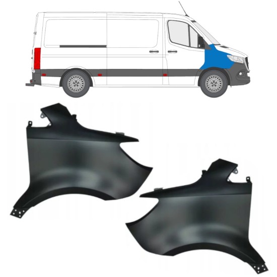 Forskærm til Mercedes Sprinter 2018- / Venstre+Højre / Sæt 14941