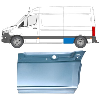 Nederste del af reparationsplade til bagskærm til Mercedes Sprinter 2018- / Venstre 14550