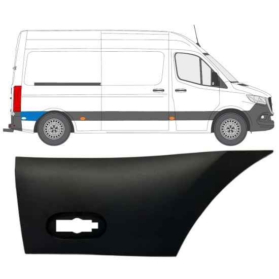 Pynteliste til bagskærm til Mercedes Sprinter 2018- / Højre 12936