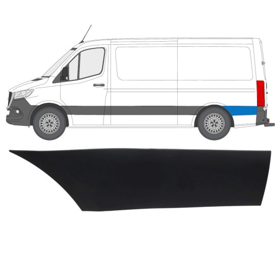 Stødliste til bagskærm bag hjulet til Mercedes Sprinter 2018- / Venstre 16643