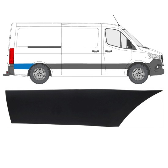 Stødliste til bagskærm bag hjulet til Mercedes Sprinter 2018- / Højre 16642