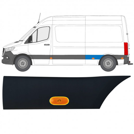 Stødliste til bagskærm med lampe til Mercedes Sprinter 2018- / Venstre / Sæt 12969