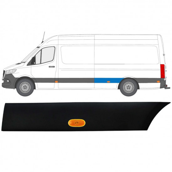 Stødliste til bagskærm med lampe til Mercedes Sprinter 2018- / Venstre / Sæt 12965