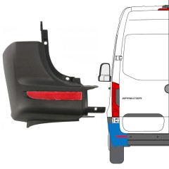 Bageste stødfangerhjørne med reflekslampe til Mercedes Sprinter 2018- / Venstre / Sæt 14950