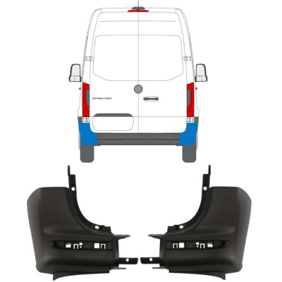 Hjørne af bageste stødfanger til Mercedes Sprinter 2018- / Venstre+Højre / Sæt 14945