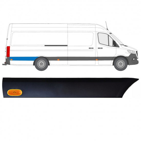 Stødliste til bagskærm med lampe til Mercedes Sprinter 2018- / Højre / Sæt 12970