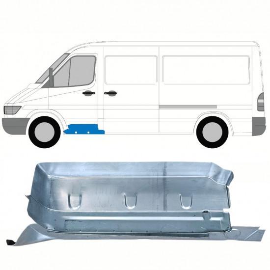 Reparationsplade til forreste trin med dørpaneler til Mercedes Sprinter 1995-2006 / Venstre 8557