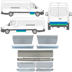 Reparationsplade til dør indre + ydre til Mercedes Sprinter 2006-2018 / Venstre+Højre / Sæt 11319