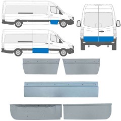 Reparationsplade til dør ydre til Volkswagen Crafter 2005-2017 / Venstre+Højre / Sæt 14206