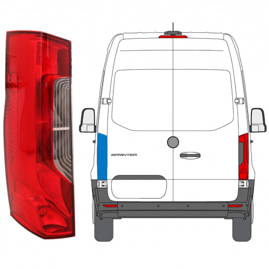 Baglygte til Mercedes Sprinter 2018- / Venstre 12924