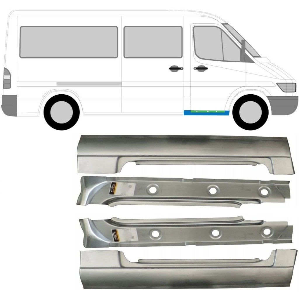 Reparationsplade Forreste Dørpanel Indre Og Ydre Til Mercedes Sprinter 1995-2006 / Sæt 10435