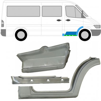 Indre reparationspanel til dørpanel + forskærm + forreste trin til Mercedes Sprinter 1995-2006 / Højre / Sæt 10521