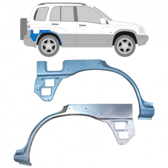 Reparationspanel til bagskærm med hul til Suzuki Grand Vitara 1997-2005 / Venstre+Højre / Sæt 9171