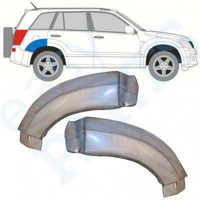 Reparationspanel til bagskærm bageste del til Suzuki Grand Vitara 2005-2012 / Venstre+Højre / Sæt 9888