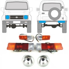 Forlygte + blinklys + lampe til Suzuki Samurai 1981- / Venstre+Højre / Sæt 12654