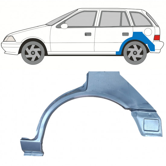 Bagskærm reparationspanel til Suzuki Swift 1988-2004 / Venstre 12765