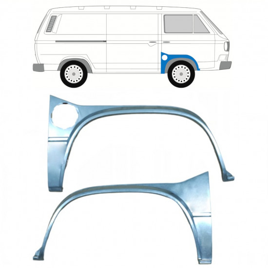 Forreste hjulkasse til VW Transporter T3 1979-1992 / Venstre+Højre / Sæt 9778