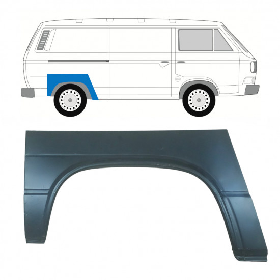 Bagskærm reparationspanel til VW Transporter T3 1979-1992 / Højre 8166