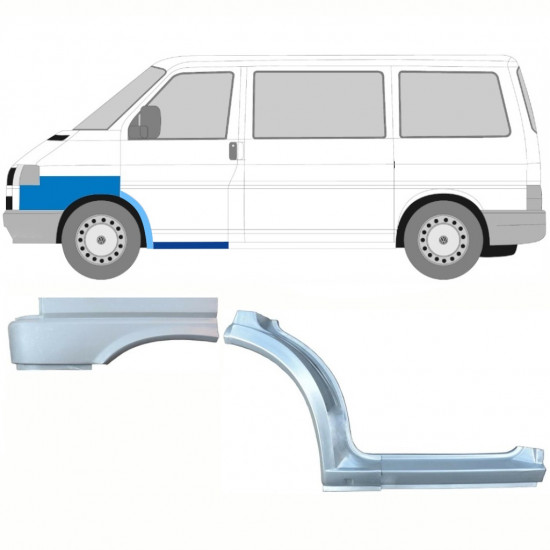 Dørpanel + forreste hjulkasse + forskærm til VW Transporter T4 1990- / Venstre / Sæt 10040