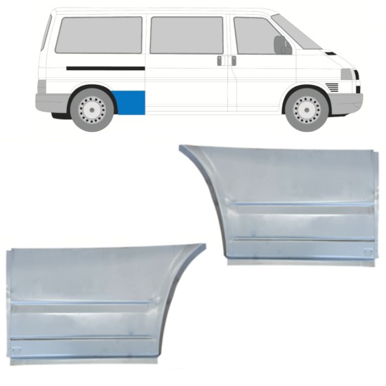 Bagskærm reparationspanel til Volkswagen Transporter T4 1990-2003 / Venstre+Højre / Sæt 15077 Bagskærm reparationspanel til Volkswagen Transporter T4 1990-2003 / Venstre+Højre / Sæt 15077