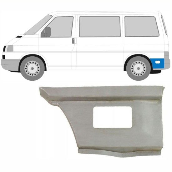 Nederste del af bagerste skærm bag hjulet til Volkswagen Transporter T4 1990-2003 / Venstre 15997